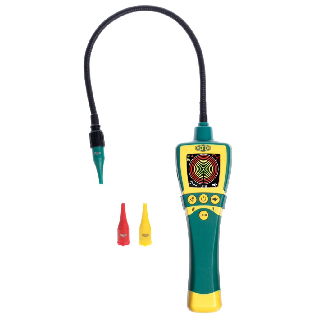 TRITECTOR-RCT leak detector, with 3 interchangeable nozzles.